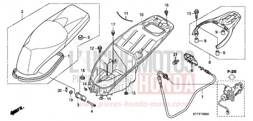 SIEGE/COMPARTIMENT A BAGAGES SH125A de 2010